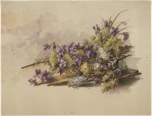 Floral arrangement with violets