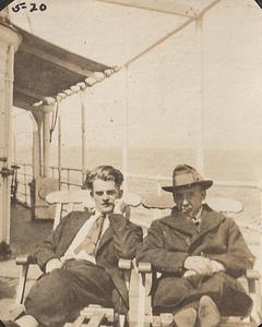 Arthur S. Graham and friend on the S.S. Arapahoe bound for New York, May 1920