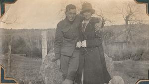 Bill Lapine and unidentified woman, Orange, Mass., 1917