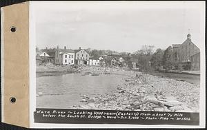 Ware River, looking upstream (easterly) from about 1/4 mile below South Street bridge, Ware, Mass., Oct. 3, 1938