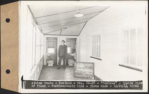 Albina Morin, "Poplars" inside view of porch, northwesterly side, Rutland, Mass., Dec. 20, 1944