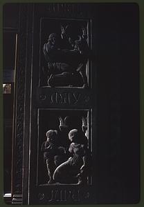 Relief sculpture panels representing months of May and June, Salmon Tower Building, Manhattan, New York