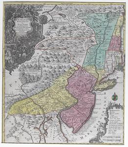 Pennsylvania, Nova Jersey, et Nova York cum regionibus ad Fluvium Delaware in America sitis