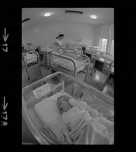Newborn infants at hospital, Waltham
