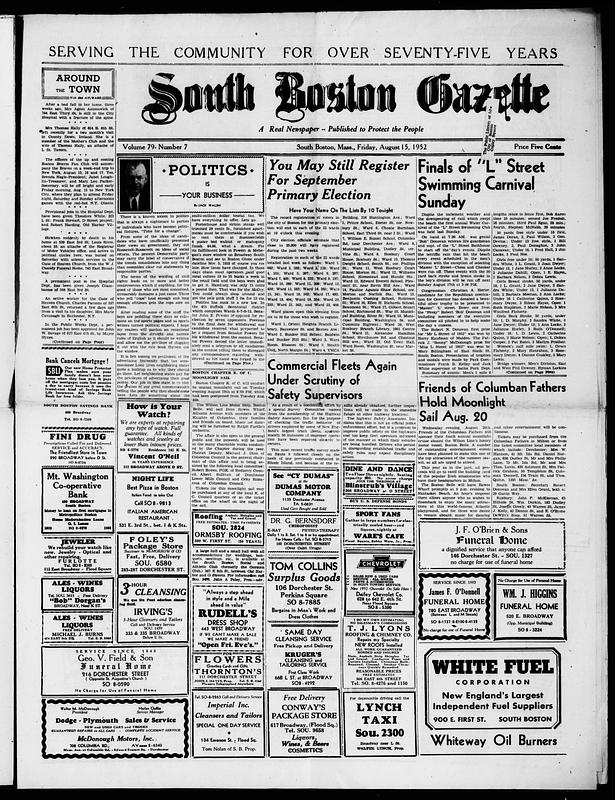 South Boston Gazette, August 15, 1952 - Digital Commonwealth