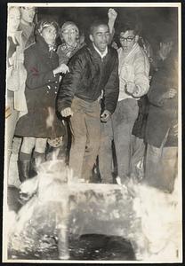 New Bedford. Peace march which went through town, and then ended with rally in front of army Recruiting station, with burning a paper pig