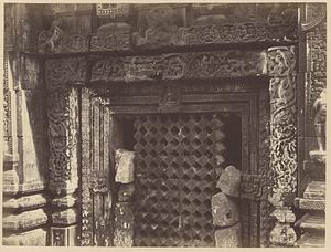 Close view of southern window of the sanctuary of the Mukteshwara Temple, Bhubaneswar, India