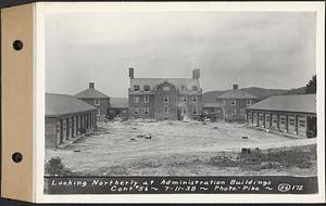 Contract No. 56, Administration Buildings, Main Dam, Belchertown, looking northerly at Administration Buildings, Belchertown, Mass., Jul.11, 1938