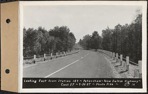 Contract No. 57, Portion of Petersham-New Salem Highway, New Salem, Franklin County, looking east from Sta. 189, New Salem, Mass., Sep. 30, 1937