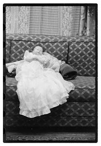 Unidentified baby, possibly in a christening gown