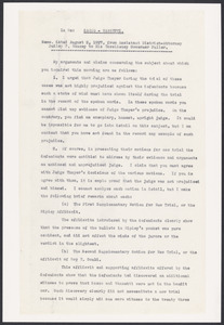 Sacco-Vanzetti Case Records, 1920-1928. Prosecution Papers. Memo from Ranney to Governor Fuller, August 2, 1927. Box 24, Folder 15, Harvard Law School Library, Historical & Special Collections