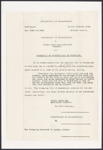Sacco-Vanzetti Case Records, 1920-1928. Prosecution Papers. Correction of Original Bill of Exceptions, n.d. Box 24, Folder 18, Harvard Law School Library, Historical & Special Collections