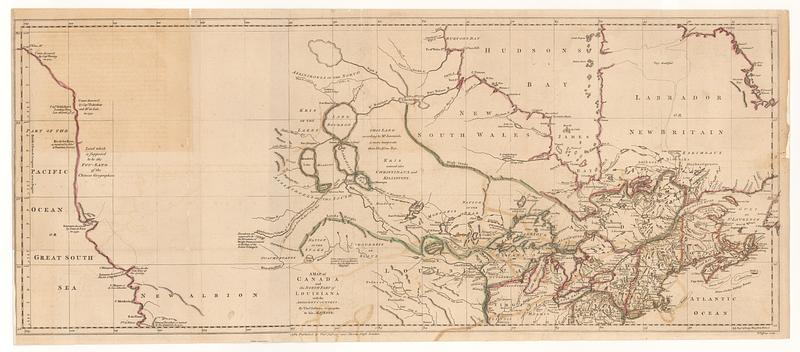 A map of Canada and the north part of Louisiana with the adjacent countrys