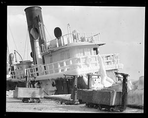 Ice covered trawler