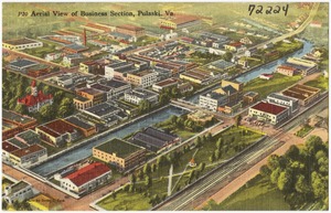 Aerial view of business section, Pulaski, Va.
