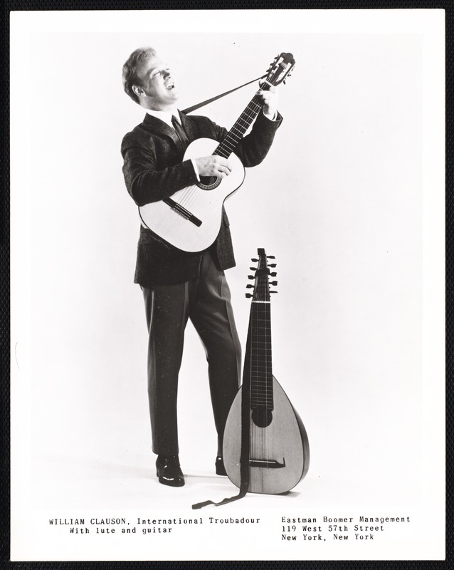 William Clauson, international troubdor with lute and guitar