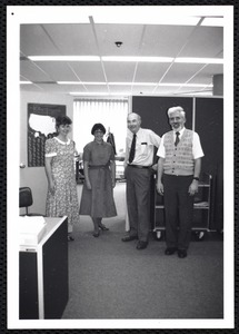 Reference staff ca 1992 lf to rt: Mary Ledger, Linda Coni, Bill Casey, Jerry Greene