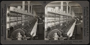 Doubling frame in a woolen mill, Lawrence, Mass.