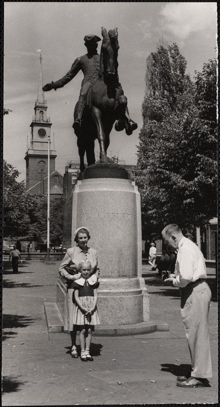 Statue of Paul Revere & Old North Church, Boston