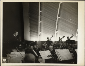 Arthur Fiedler conducting concert on the Esplanade