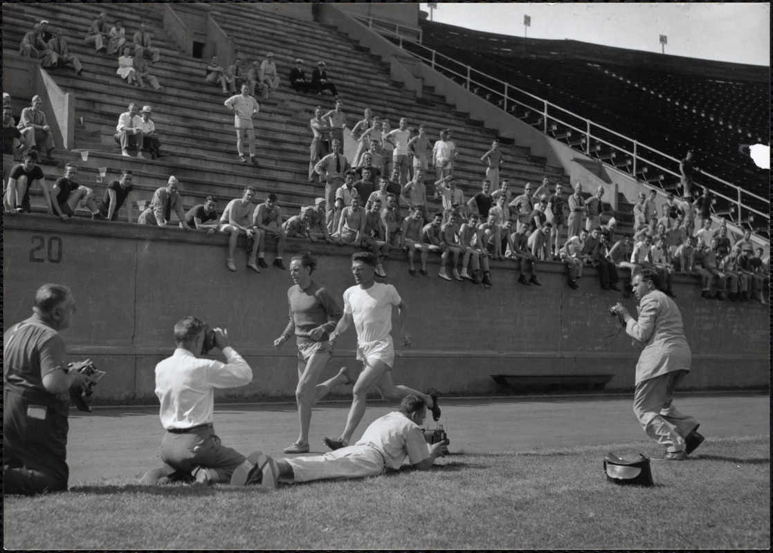 Arthur taking pictures of famous Hagg Gil Dodds tryout Digital