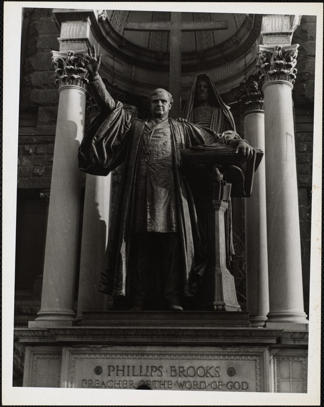 Saint-Gaudens statue of Phillips Brooks and Christ, still adversely criticized in Boston
