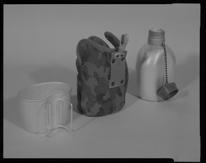 CEMEL- equipment, canteen, Austrian, aluminum cup + cover (back view)