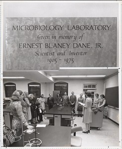 Microbiology laboratory given in memory of Ernest Blaney Dane, Jr., scientist and inventor, 1905-1975
