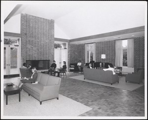 Lounge in the commons building of East Village where students meet informally