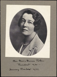 Mrs. Marie Warren Potter, president 1930 − honorary member 1932
