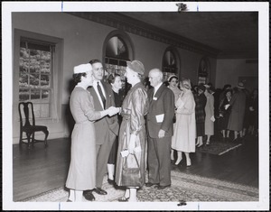 L. to R. Mrs. Ferry; Mr. Ferry; Dr. apauline Tompkins; Miss Dorothy Bell, president of Bradford Jr. College; Bigsbee?