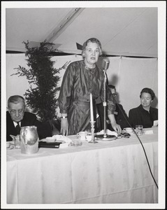 Miss Dorothy Bell speaking at inauguration of Pres. Ferry