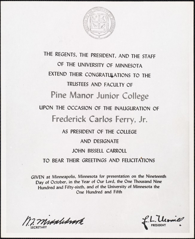 Inauguration of Pres. Ferry