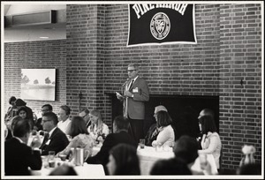 President Ferry speaks at the Father-Daughter Luncheon, Fathers' Weekend, May 1969