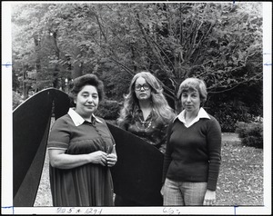 Library. Left to right: Helen Paragamian, Lauri Clarkson, Betty Joslow