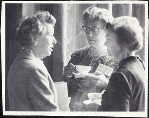 Representing their classes at the Alumnae Council meeting on October 5 were (left to right) Catherine Masters Bangham '24, class secretary, Karolyn Greene Cole '25, class agent, and Carolyn Woolworth Babcock '25, class committee member