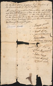 Call of Payment to Soldiers, 1781