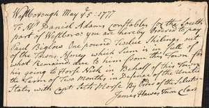 Orders for Payments to Soldiers, 1777-1794