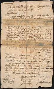 Complaint to the House of Representatives from Selectmen Regarding the Neglect of Payment for Supplies, 1778