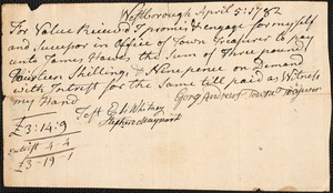 Promissory Notes Issued by the Town, 1782-1783