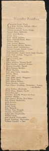 List of Worcester Protestors (Tories), n.d.