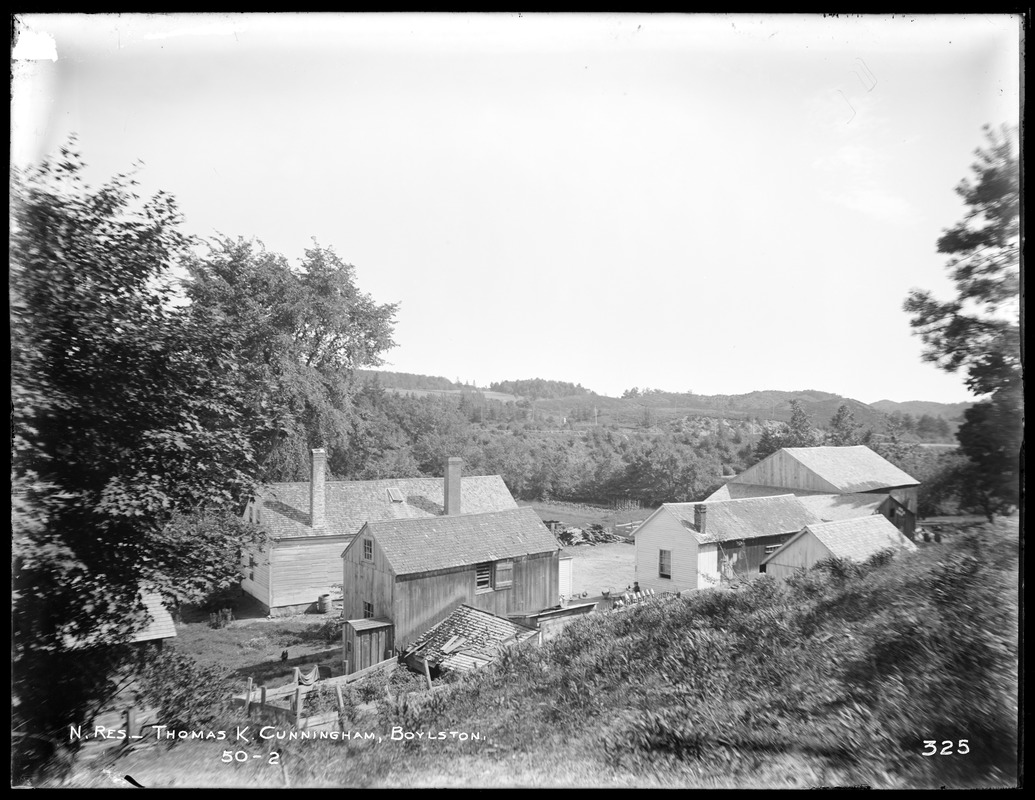 Wachusett Reservoir, Thomas K. Cunningham's buildings, from the north, Boylston, Mass., Jul. 16, 1896