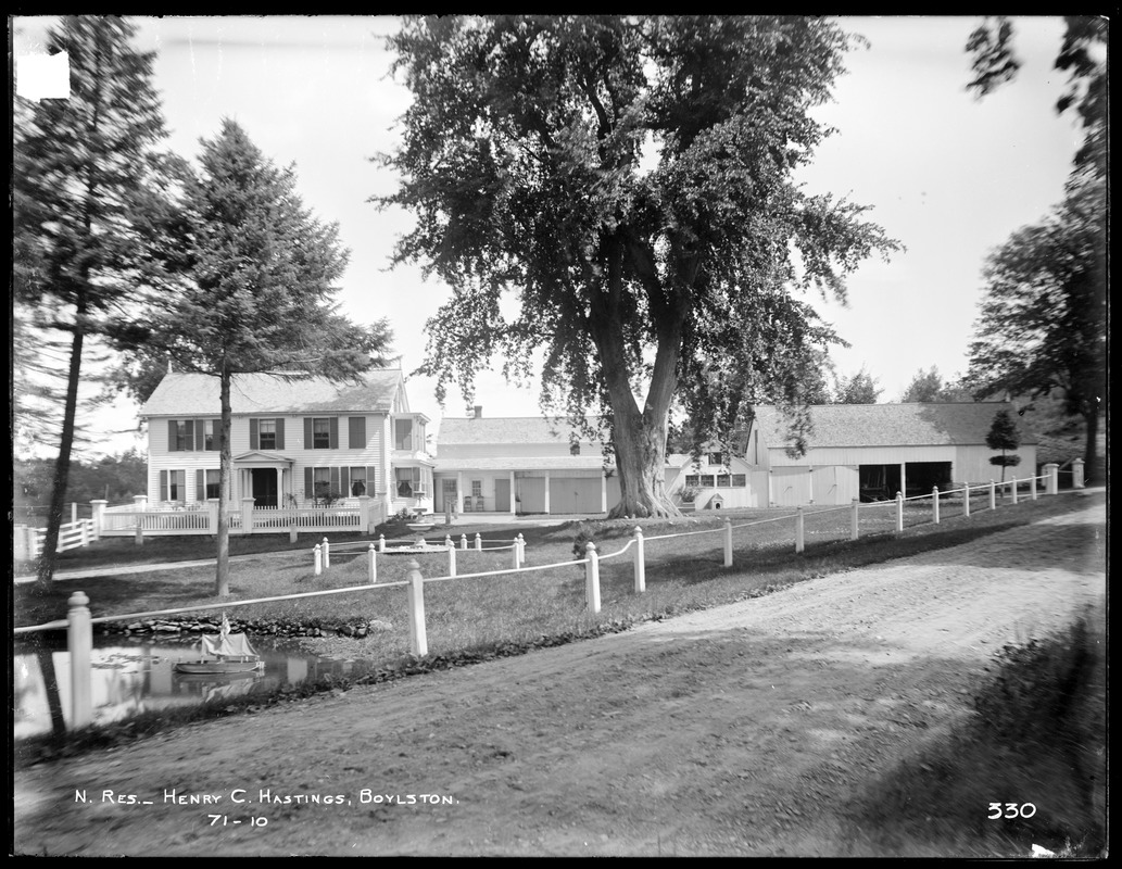 Wachusett Reservoir, Henry C. Hastings' house, from the southeast, Boylston, Mass., Jul. 17, 1896