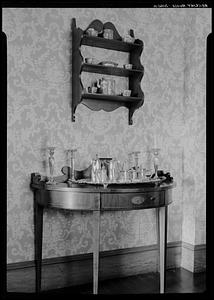 Herlihy House, Salem: interior, table - shelf