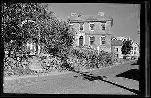 Marblehead, garden gate and houses
