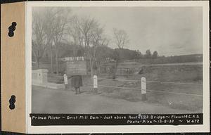 Prince River, Grist Mill dam, just above Route #32 bridge, flow 14 cubic feet per second, Barre, Mass., Dec. 8, 1932