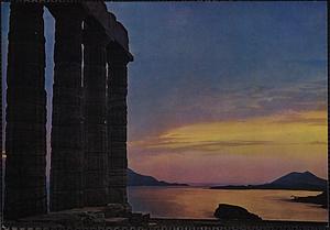 Σουνιο. Ηλιοβασίλεμα ὰπό τόν Ναόν τοῦ Ποσειδῶνος