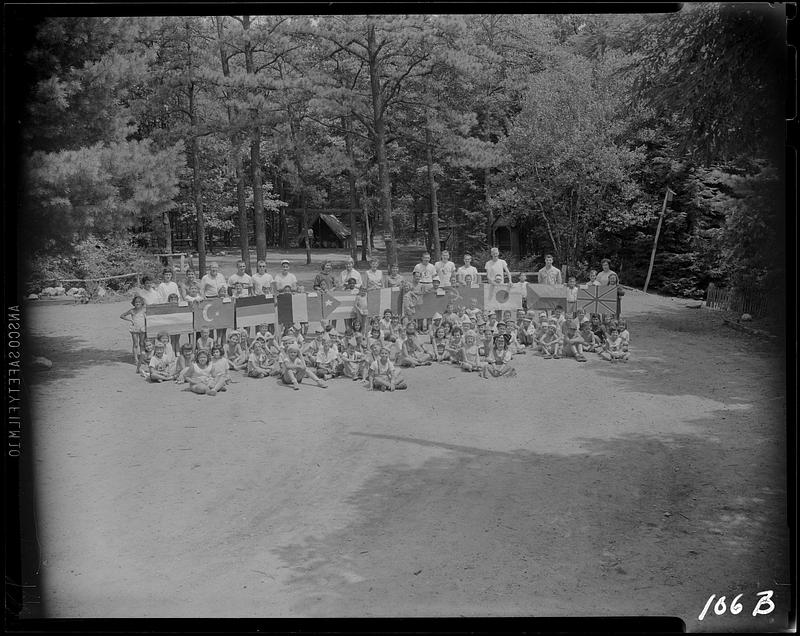 Good photograph with children and country flags and dress