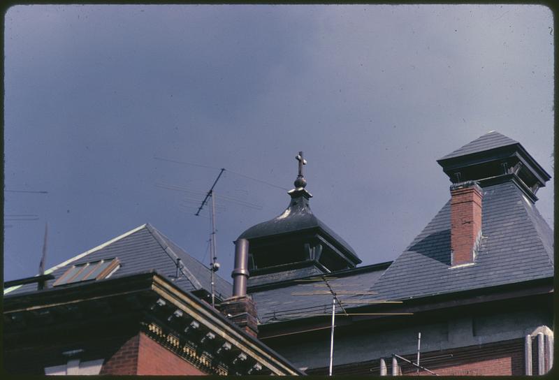 Rooftops including dome with cross, Boston