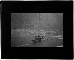 Two people on a boat